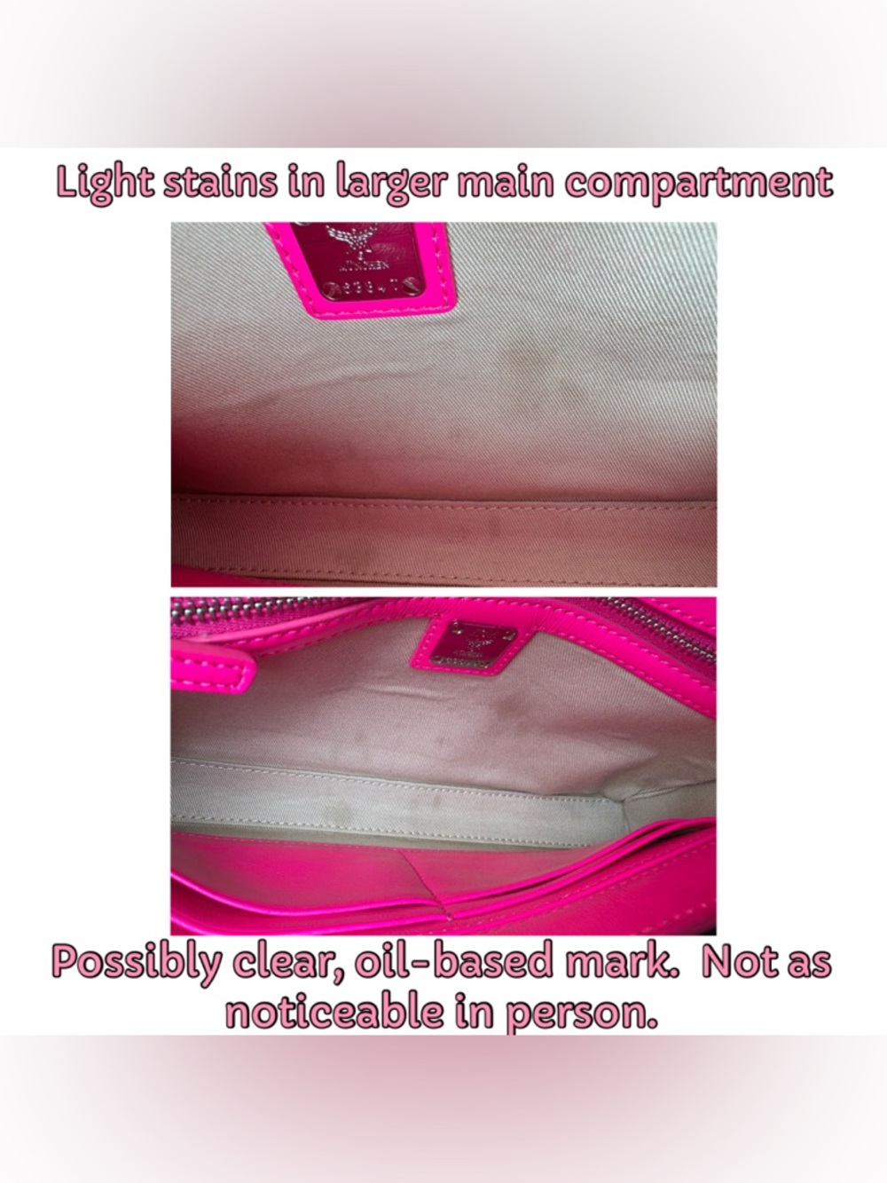 MCM EUC Medium Millie - NEON PINK Visetos Monogram Crossbody/Clutch - Picture 9 of 16